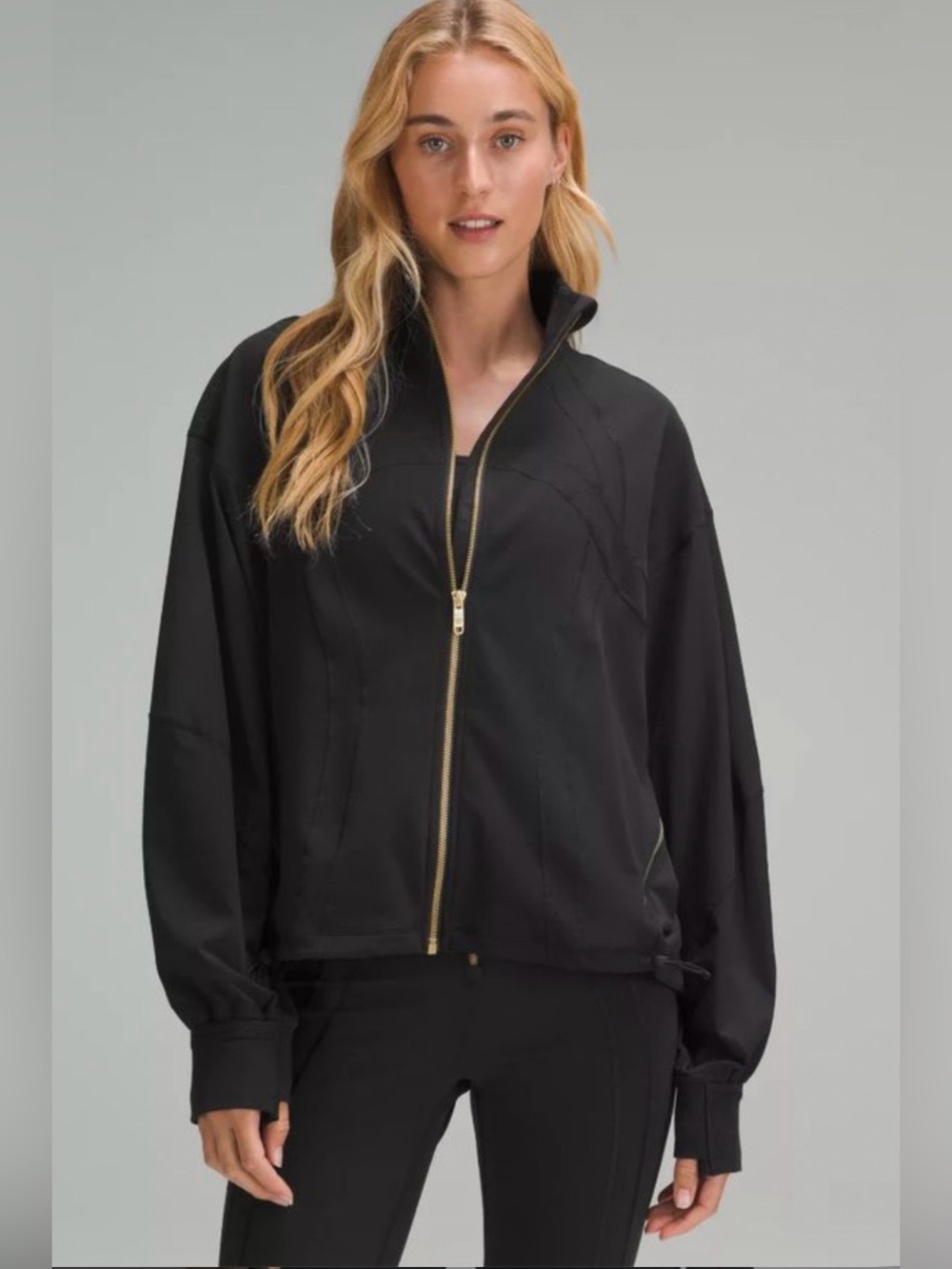 Lululemon Define Relaxed Fit Luon Full Zip Jacket Black Gold Size 10 NWT